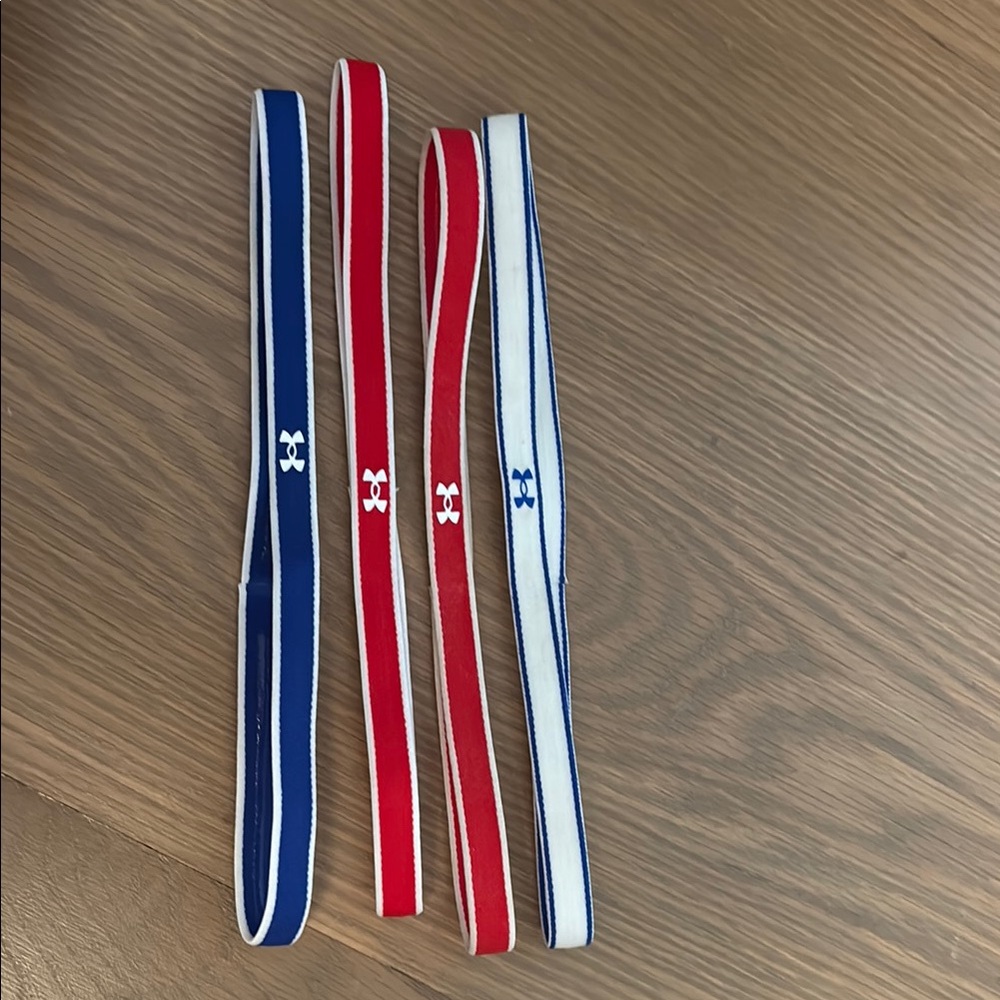 Under Armour Red, Blue, and White Headbands